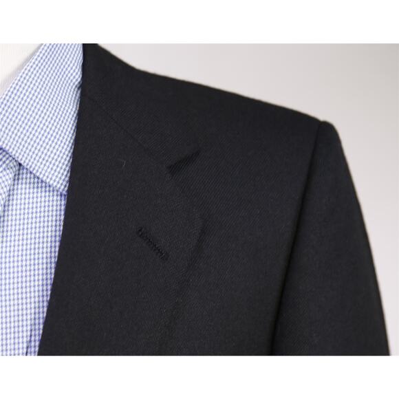 Lanvin Vinitage Black Knit Woven Patch Pocket Gold Button Blazer Jacket 40R - Picture 4 of 8